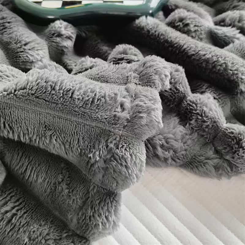 Ultra-Soft Double-Sided Fleece Blanket – Gray (All-Season) DailySale