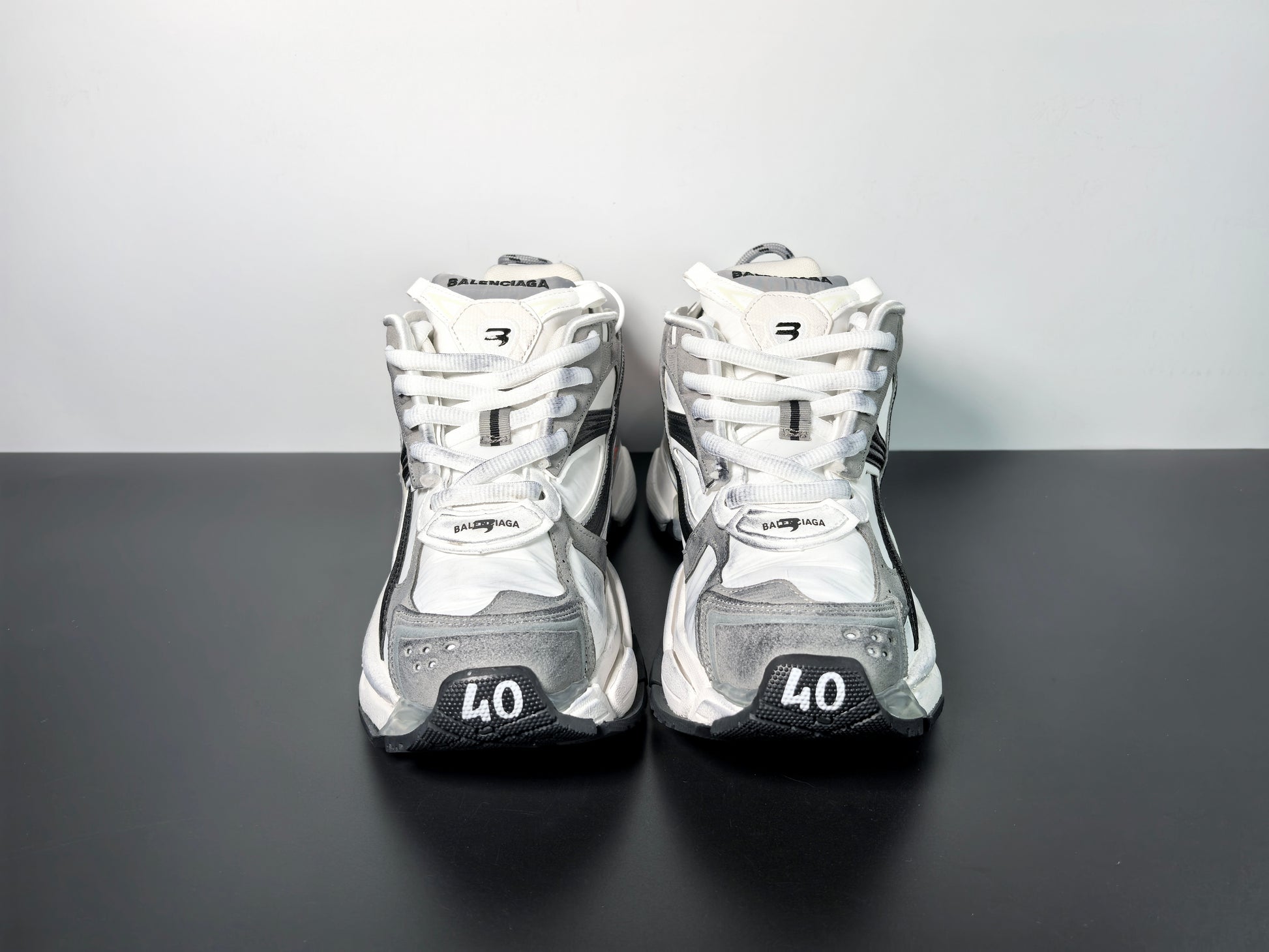 Balenciaga Triple S Sneaker – Triple White Leather & Mesh CUSTOM