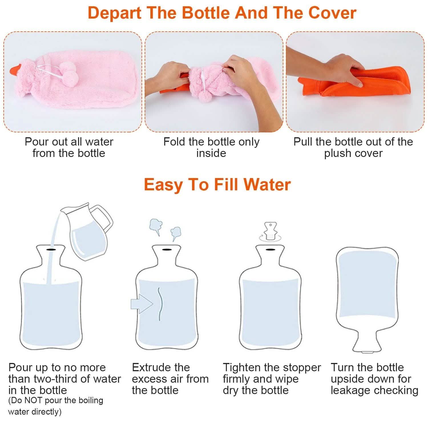 2L Hot Water Bottle with Plush Cover DailySale