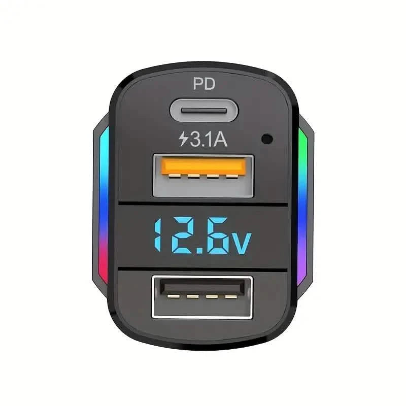 3-in-1 65W 3-port USB PD Fast Car Charger DailySale