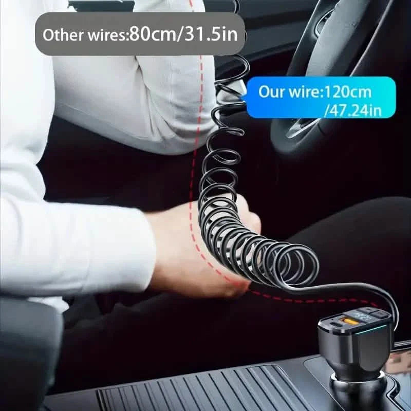 3-in-1 65W 3-port USB PD Fast Car Charger DailySale