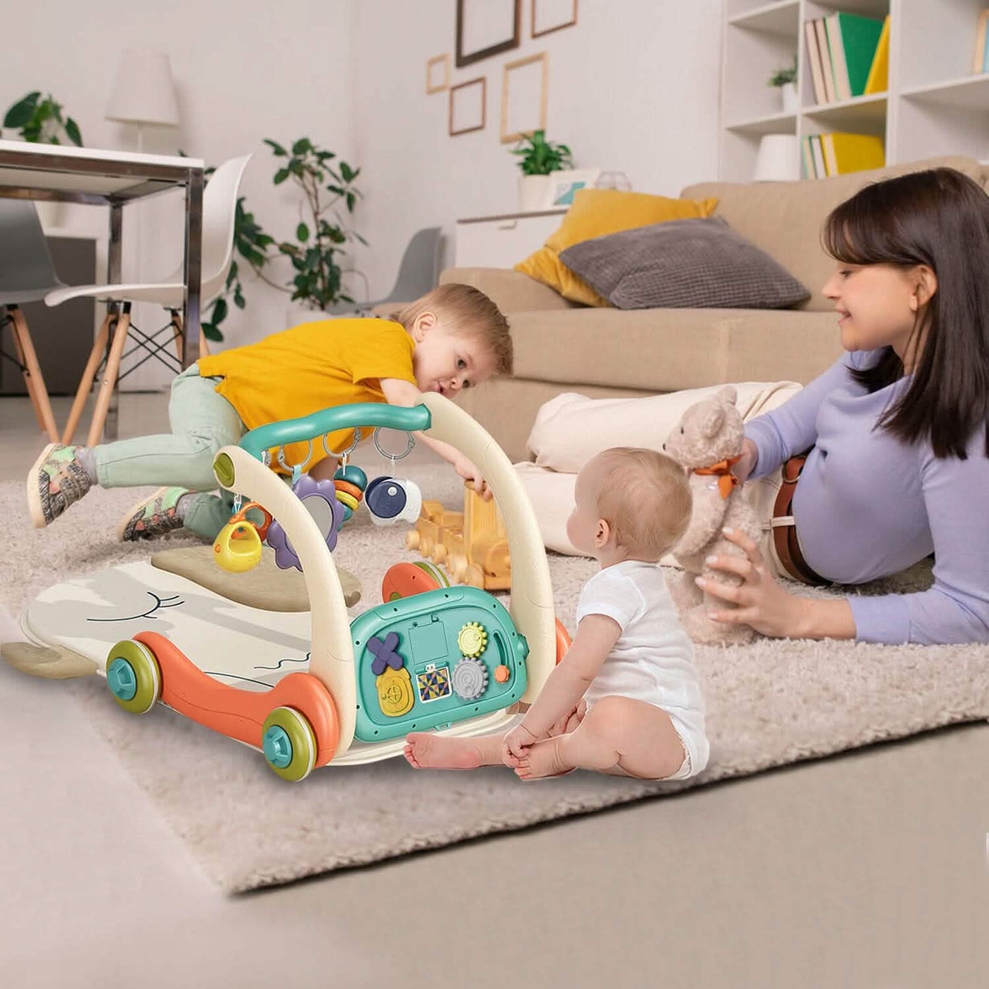 3-in-1 Baby Gym Playmat with Learning Walker for 0-12 Months Old DailySale