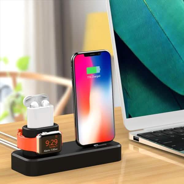 3-in-1 Charging Station Silicone for Apple Watch, Airpods, and iPhone DailySale