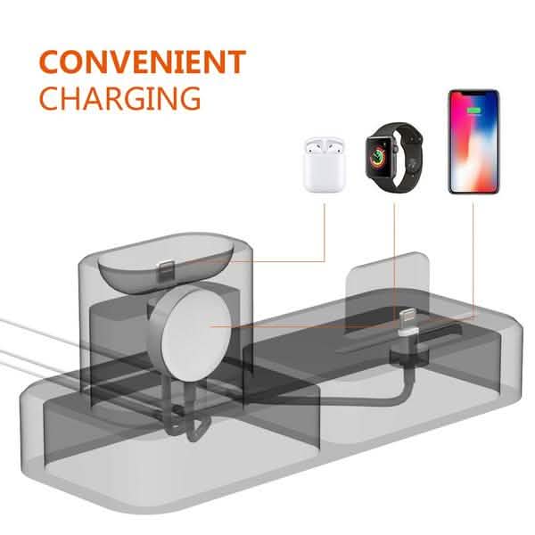 3-in-1 Charging Station Silicone for Apple Watch, Airpods, and iPhone DailySale