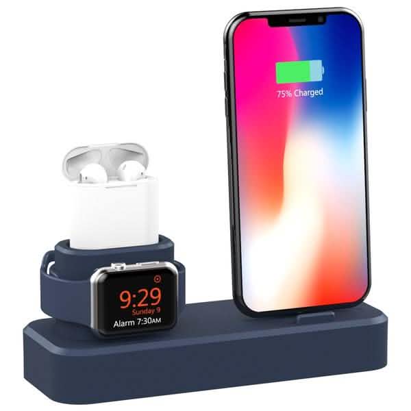 3-in-1 Charging Station Silicone for Apple Watch, Airpods, and iPhone DailySale