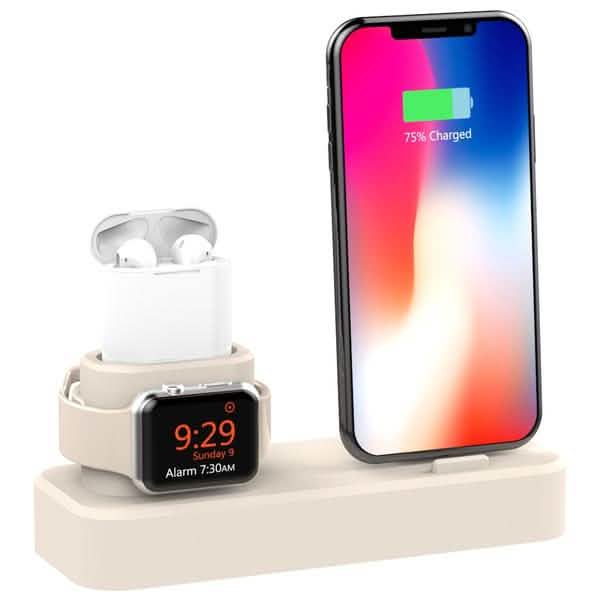 3-in-1 Charging Station Silicone for Apple Watch, Airpods, and iPhone DailySale