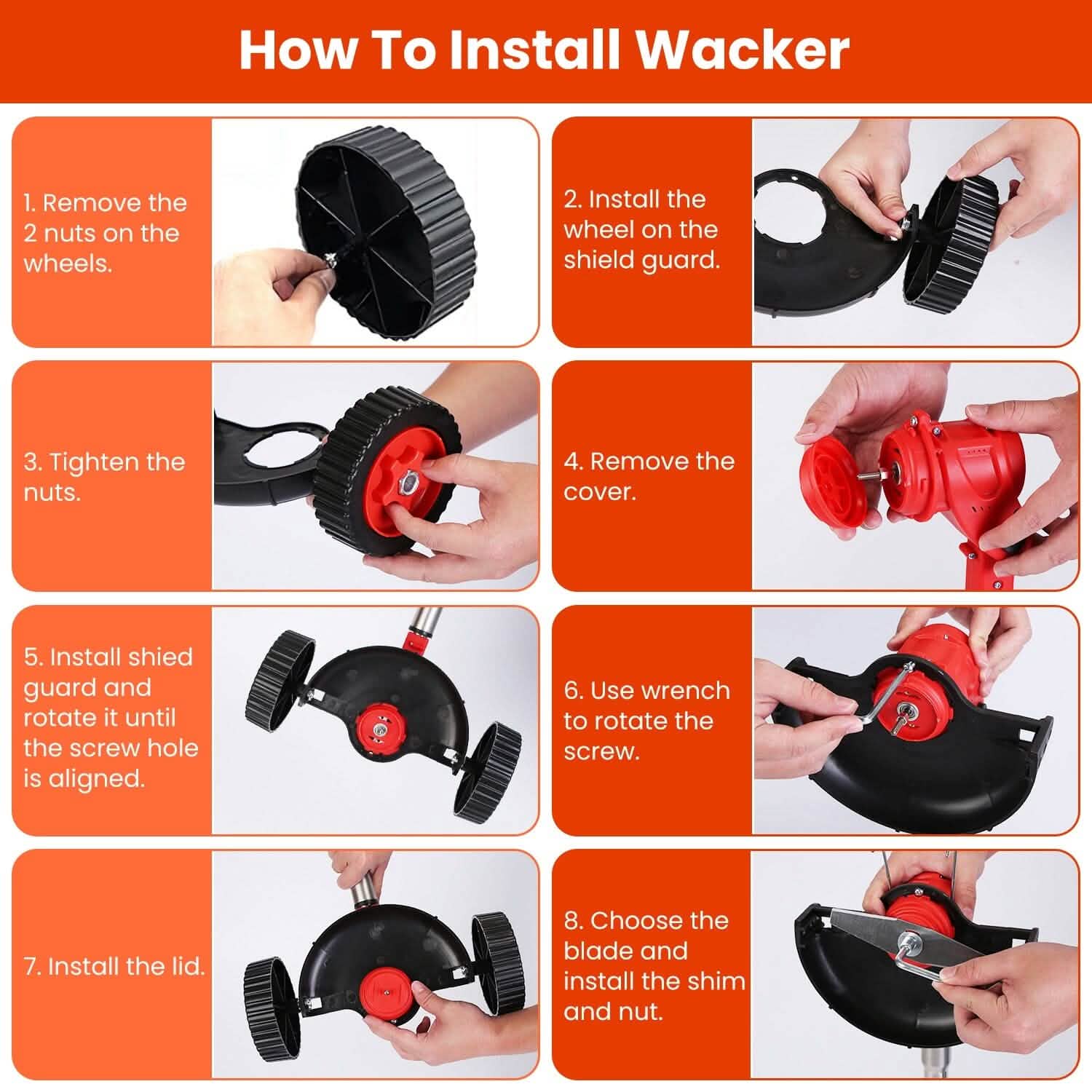 3-in-1 Electric Cordless Grass Wacker Battery Powered Grass Trimmer with Wheels Adjustable Head with 2-Pieces 2500mAh Batteries DailySale