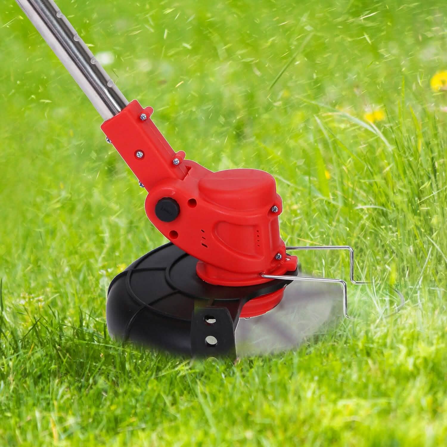 3-in-1 Electric Cordless Grass Wacker Battery Powered Grass Trimmer with Wheels Adjustable Head with 2-Pieces 2500mAh Batteries DailySale