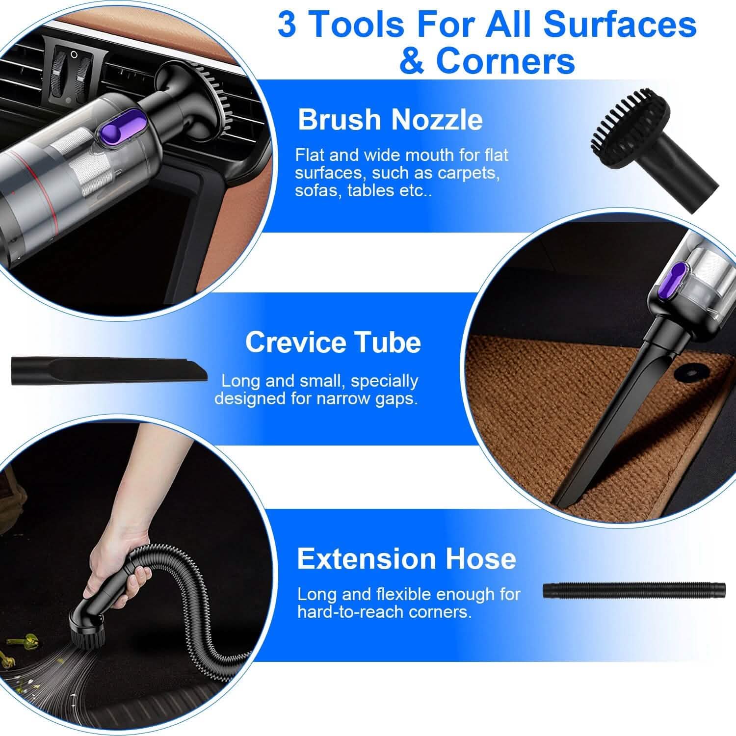 3-in-1 Handheld Cordless Car Vacuum Cleaner DailySale