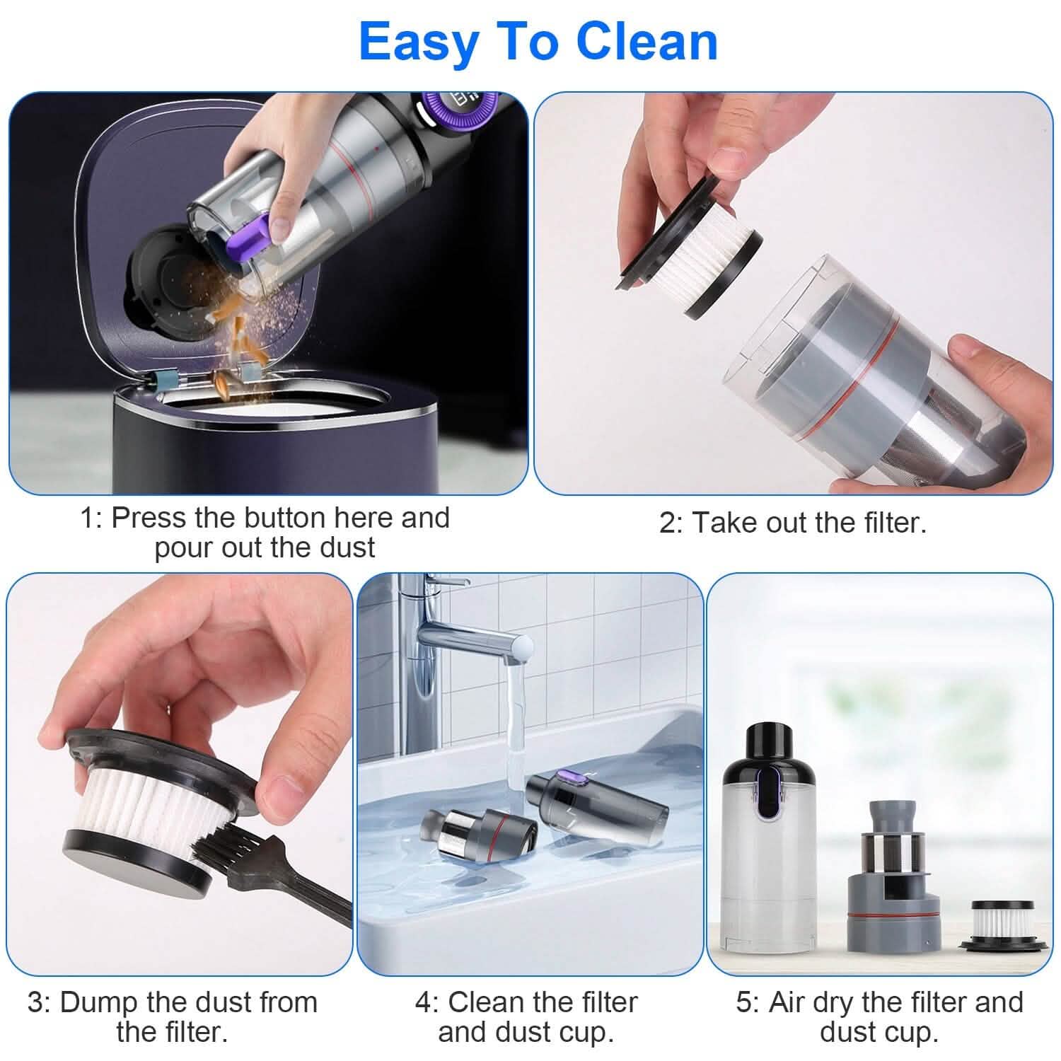3-in-1 Handheld Cordless Car Vacuum Cleaner DailySale
