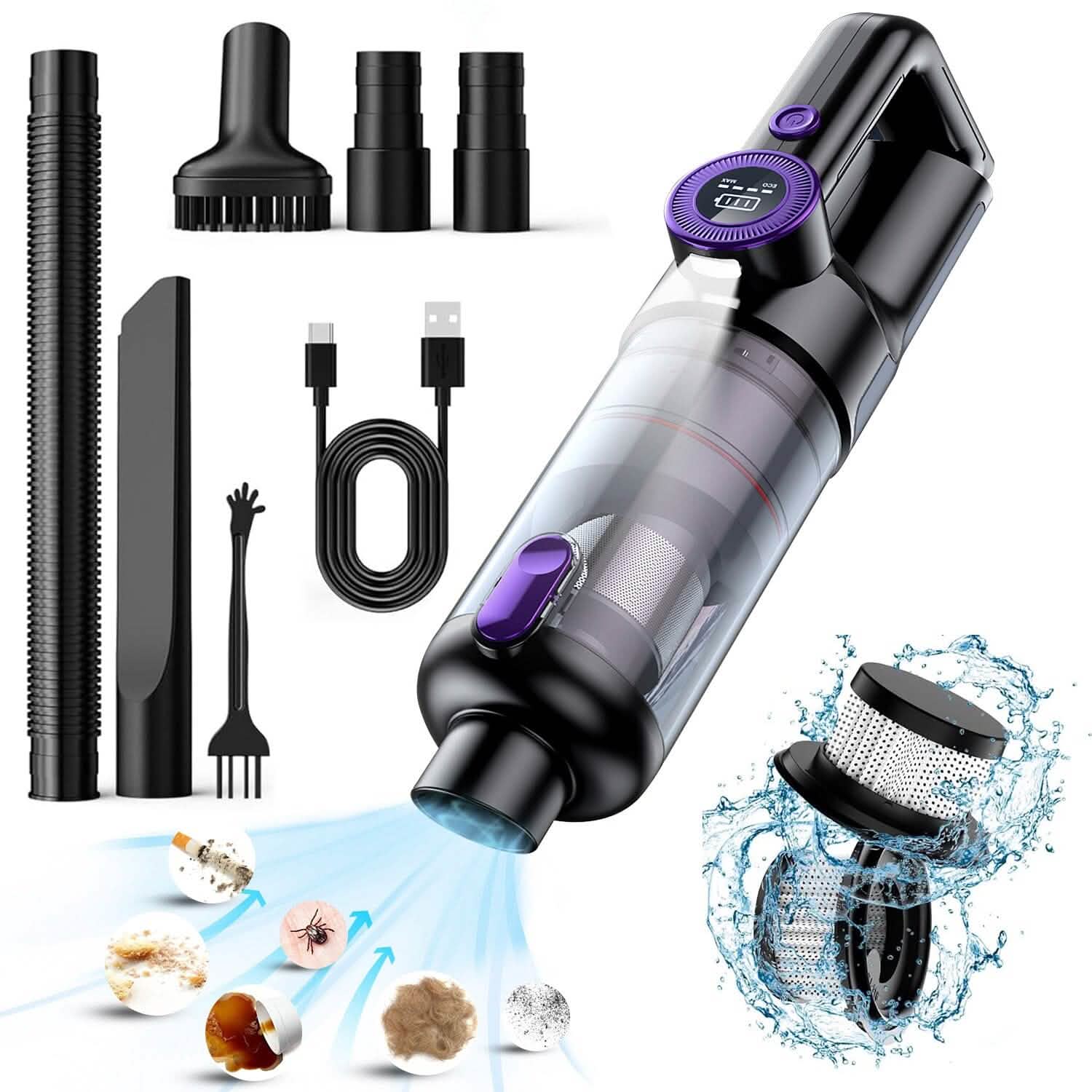 3-in-1 Handheld Cordless Car Vacuum Cleaner DailySale