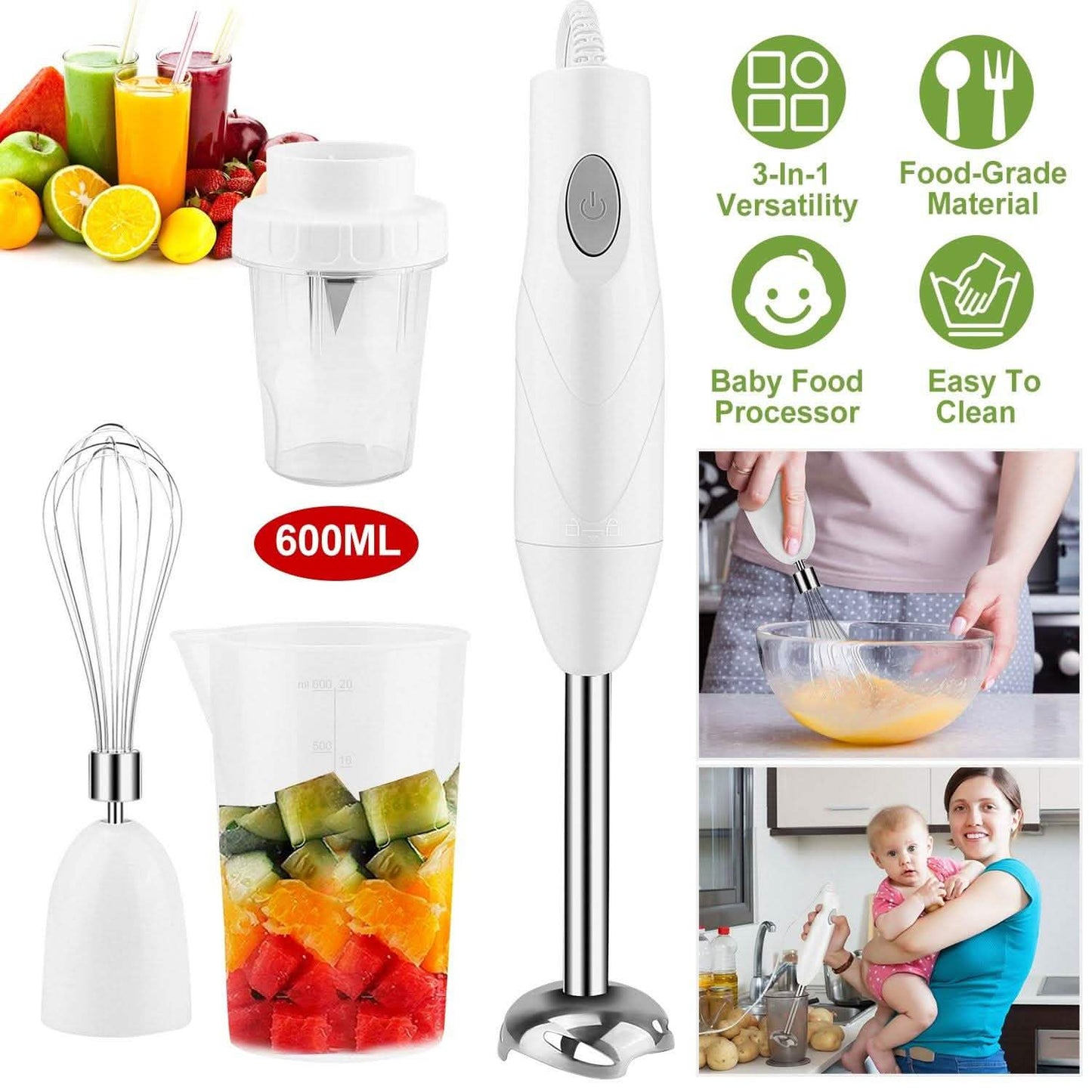 3-in-1 Immersion Hand Blender Multifunctional Stick DailySale