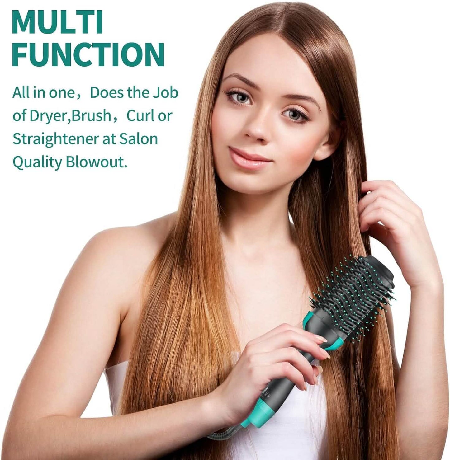 3-in-1 Ionic Straightening Hot Air Brush with Anti-Scald Feature DailySale