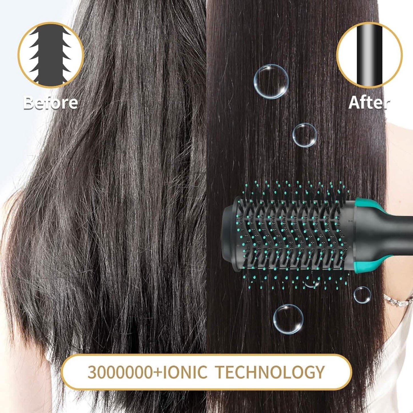 3-in-1 Ionic Straightening Hot Air Brush with Anti-Scald Feature DailySale