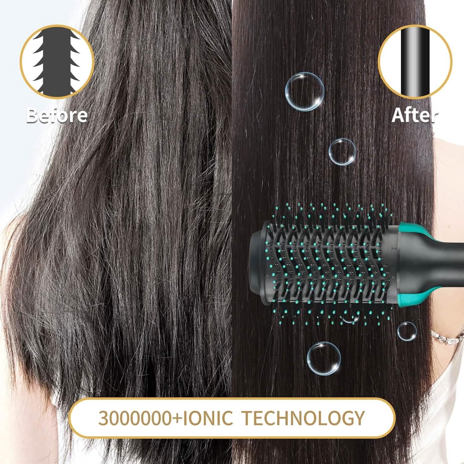 3-in-1 Ionic Straightening Hot Air Brush with Anti-Scald Feature DailySale