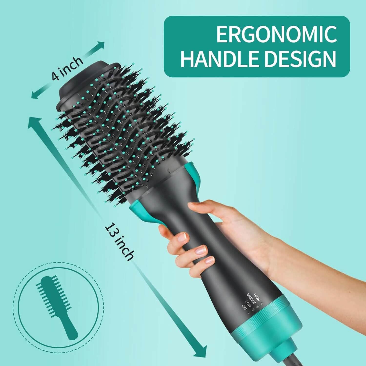 3-in-1 Ionic Straightening Hot Air Brush with Anti-Scald Feature DailySale