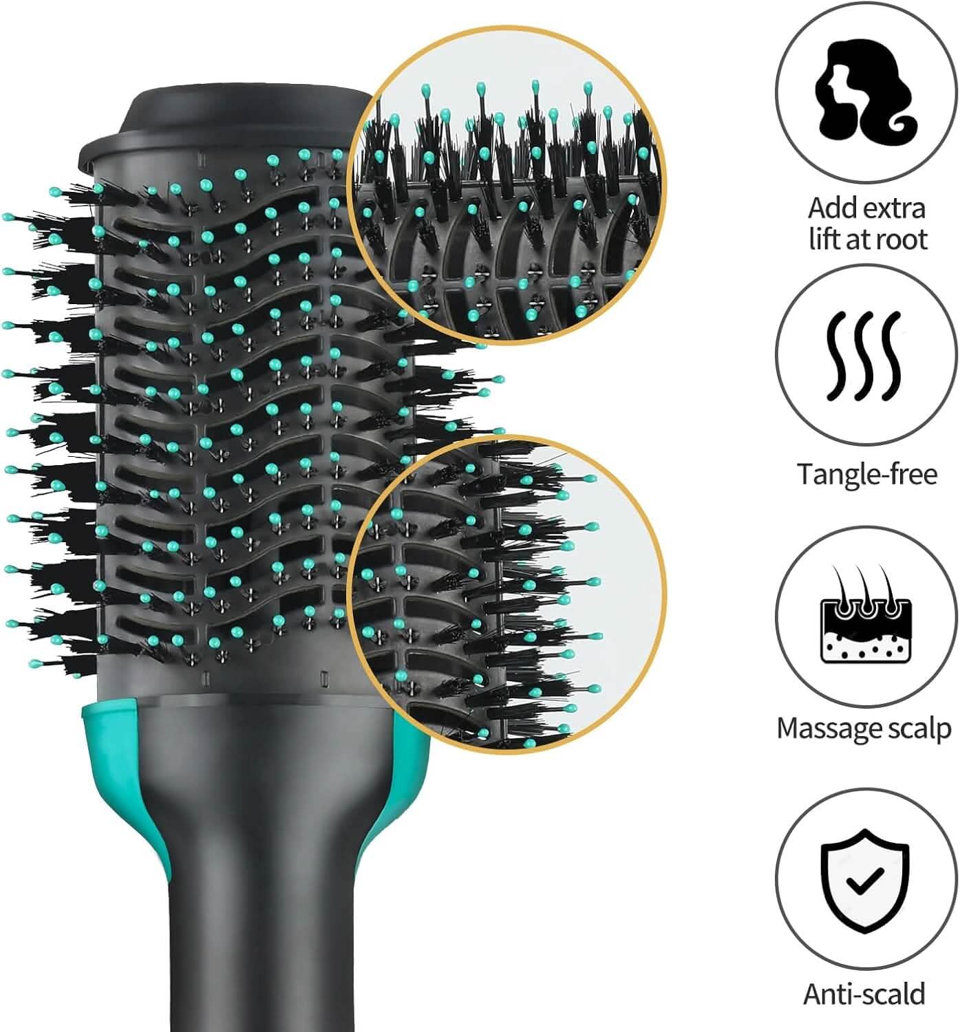 3-in-1 Ionic Straightening Hot Air Brush with Anti-Scald Feature DailySale