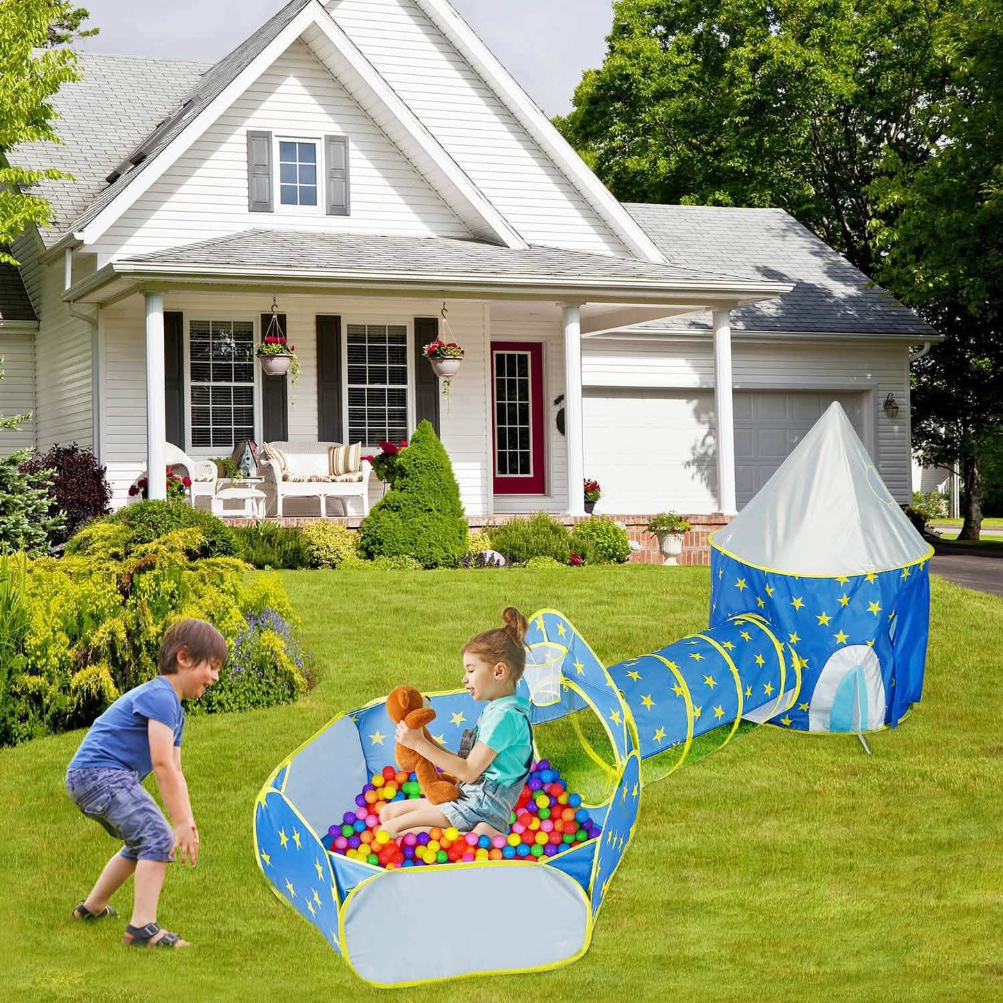 3-in-1 Kids Play Tent Ball Pit Set DailySale