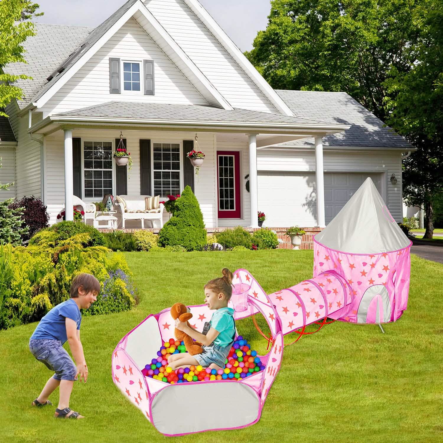 3-in-1 Kids Play Tent Ball Pit Set DailySale