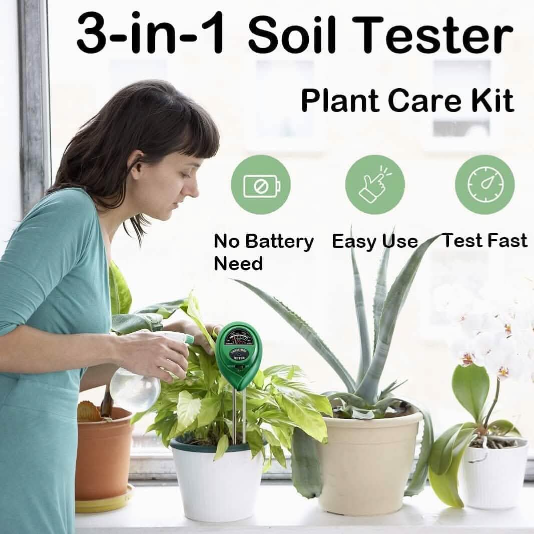 3-in-1 Soil Moisture Meter Probe Tester pH/Light for Plants DailySale