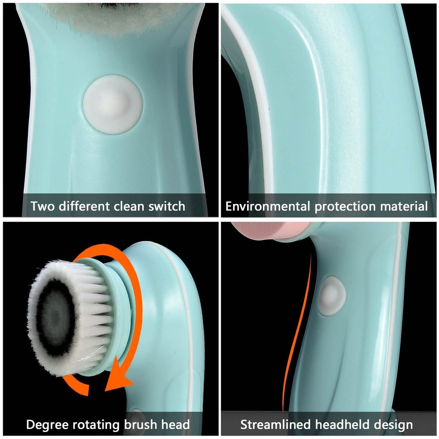 3-in-1 USB Rechargeable Facial Cleansing Brush Set Soft Scrubber Face Exfoliating DailySale