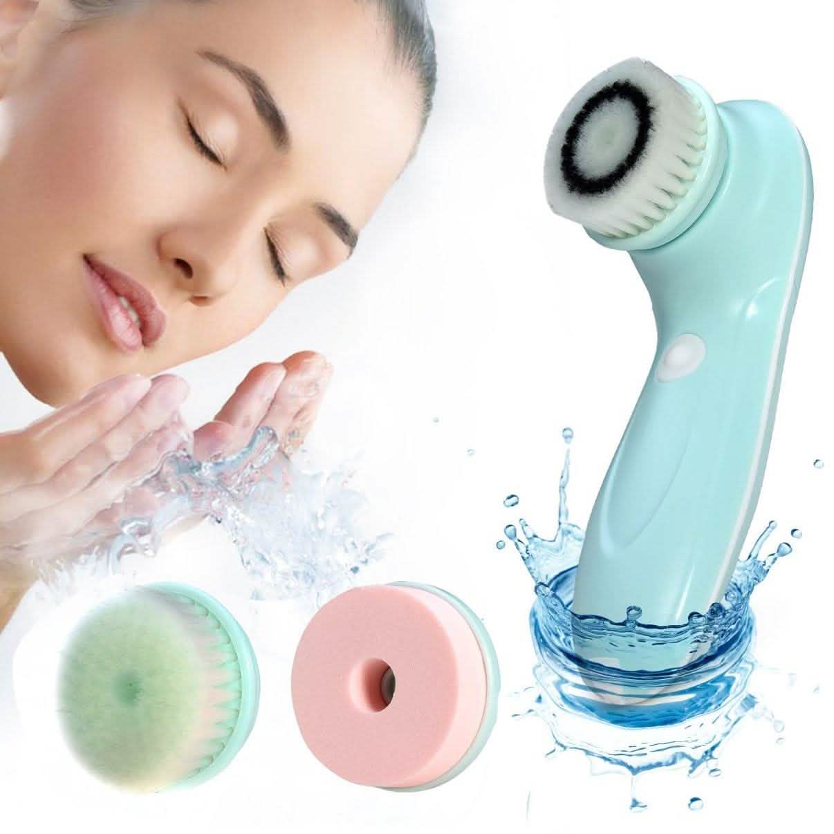 3-in-1 USB Rechargeable Facial Cleansing Brush Set Soft Scrubber Face Exfoliating DailySale