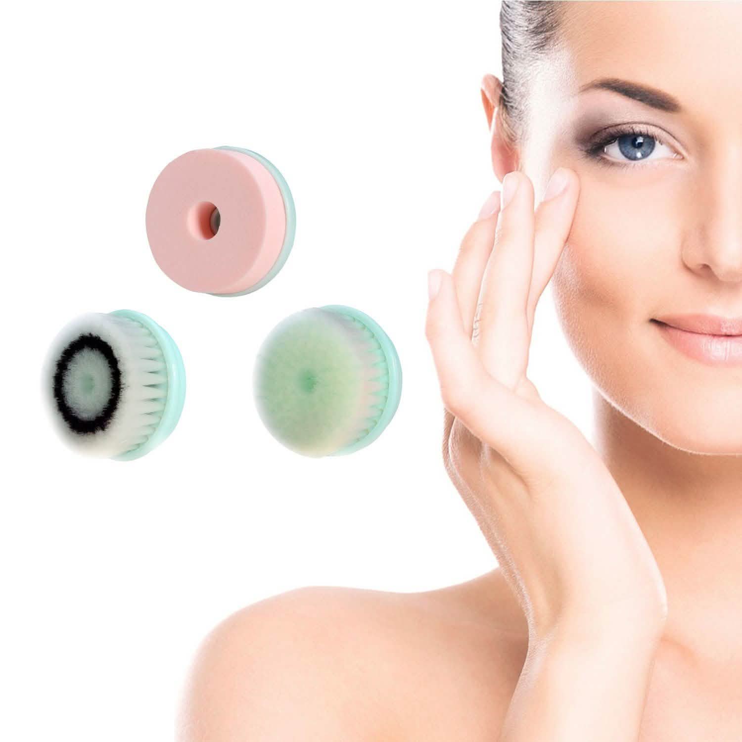 3-in-1 USB Rechargeable Facial Cleansing Brush Set Soft Scrubber Face Exfoliating DailySale