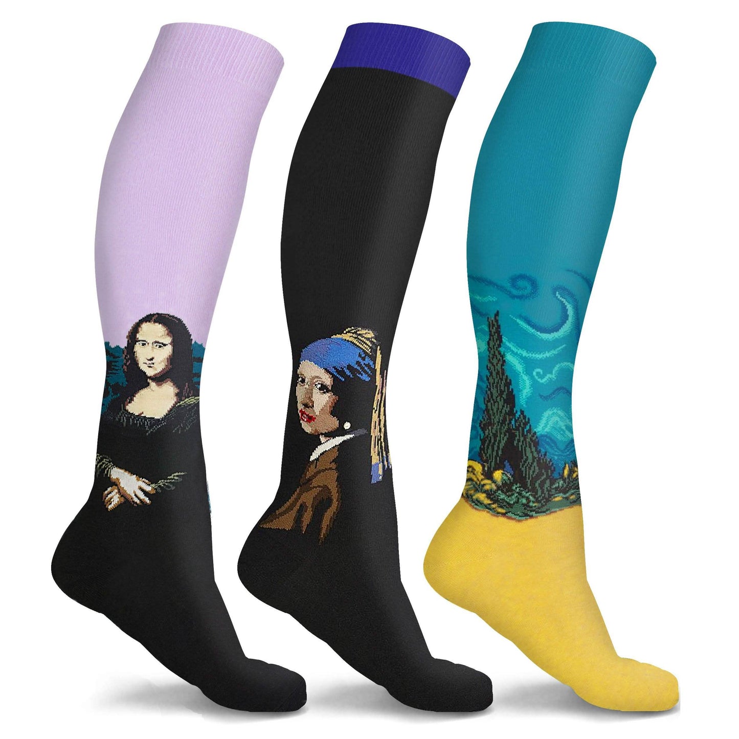 3 or 6-Pairs: DCF Famous Art Paintings Compression Socks DailySale