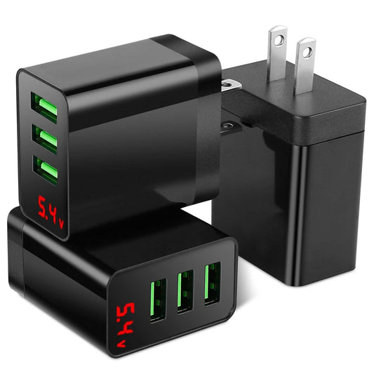 3-Pack: 3-Port USB Hub Charger Wall Power Charging Plug Adapter DailySale