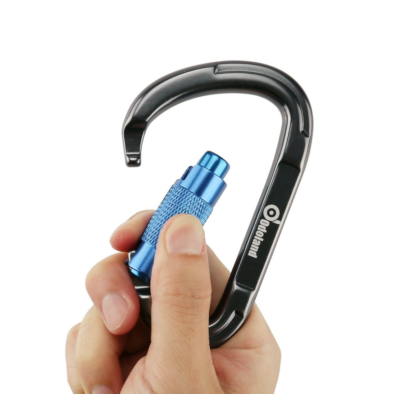 3-Pack: Auto Locking Rock Climbing Carabiner Clips Heavy Duty Caribeaners D-Shaped DailySale