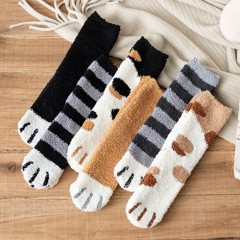 3-Pack: Autumn and Winter Cat Claws Socks DailySale