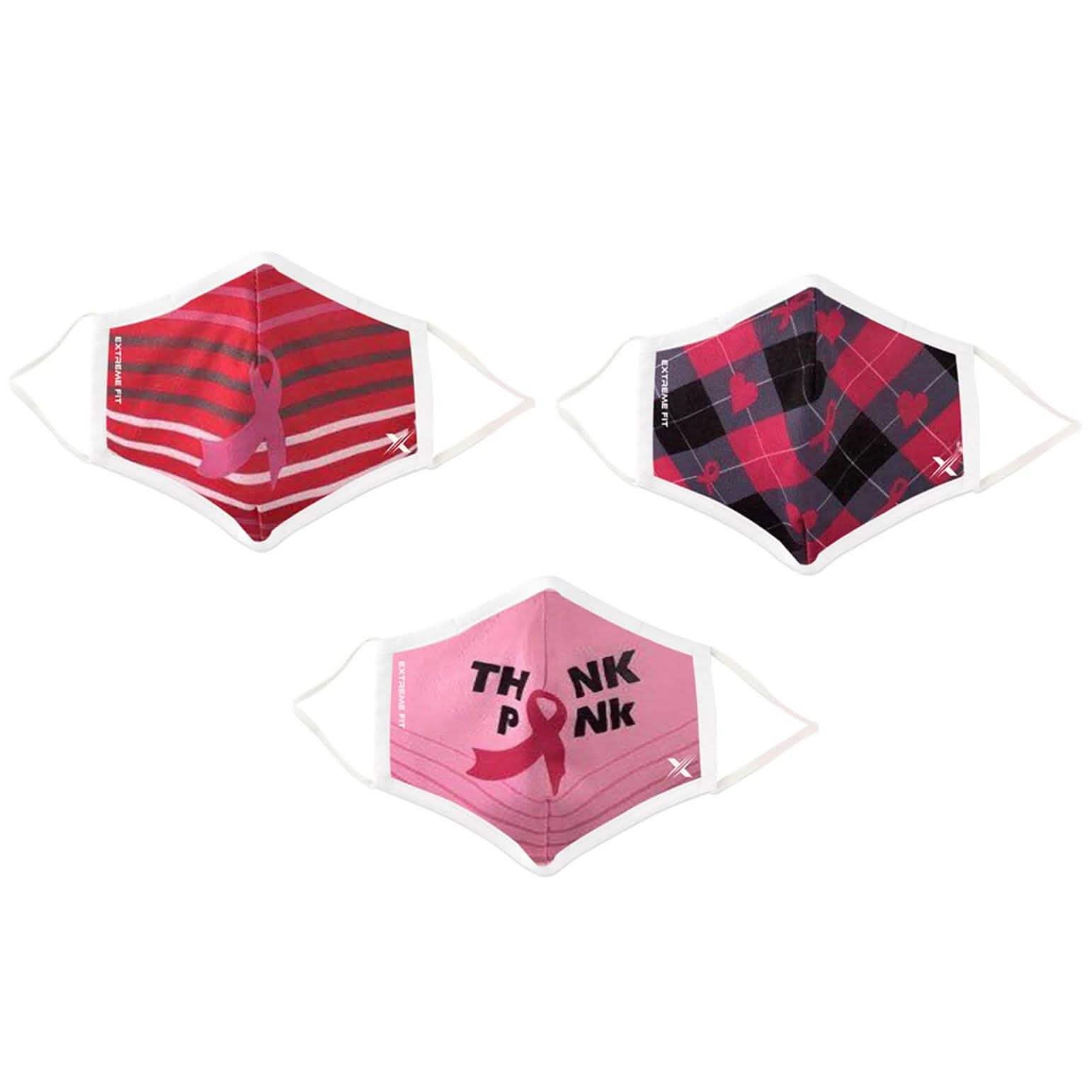 3-Pack: Breast Cancer Awareness Reusable Non-Medical 2-Layer Fabric Face Masks DailySale