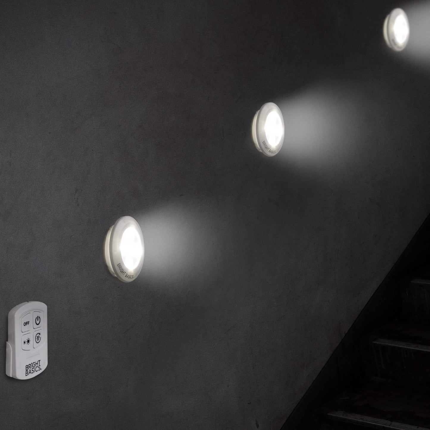 3-Pack: Bright Basics Ultra Thin Wireless LED Puck Lights with Remote Control DailySale