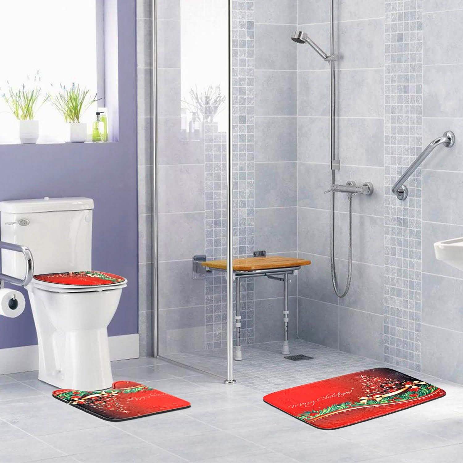 3-Pack: Christmas Bathroom Rugs Set DailySale