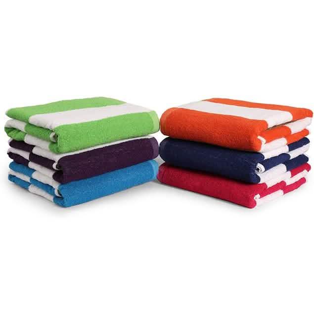 3-Pack: Cotton Bath Towel, Cabana Stripe Beach Towel DailySale