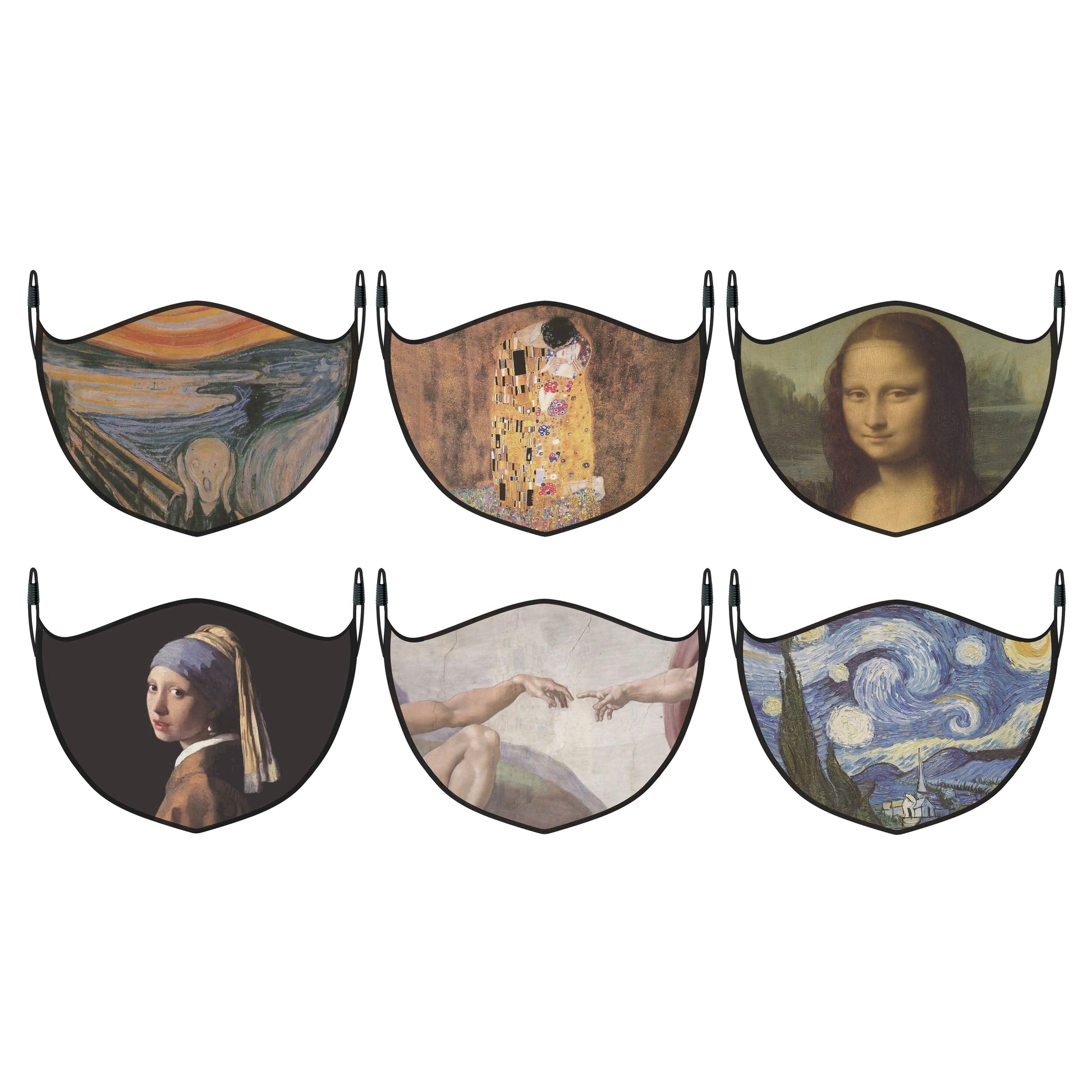 3-Pack: Famous Art Paintings Reusable and Washable 2-Layer Non-Medical Face Mask DailySale