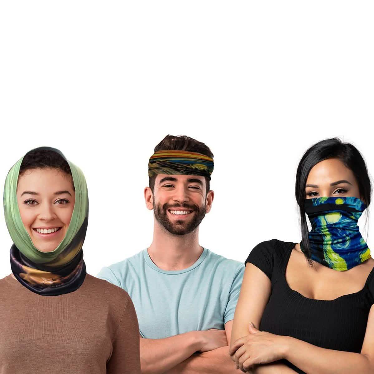 3-Pack: Famous Painting Neck Gaiter Bandana Multifunctional Scarves DailySale