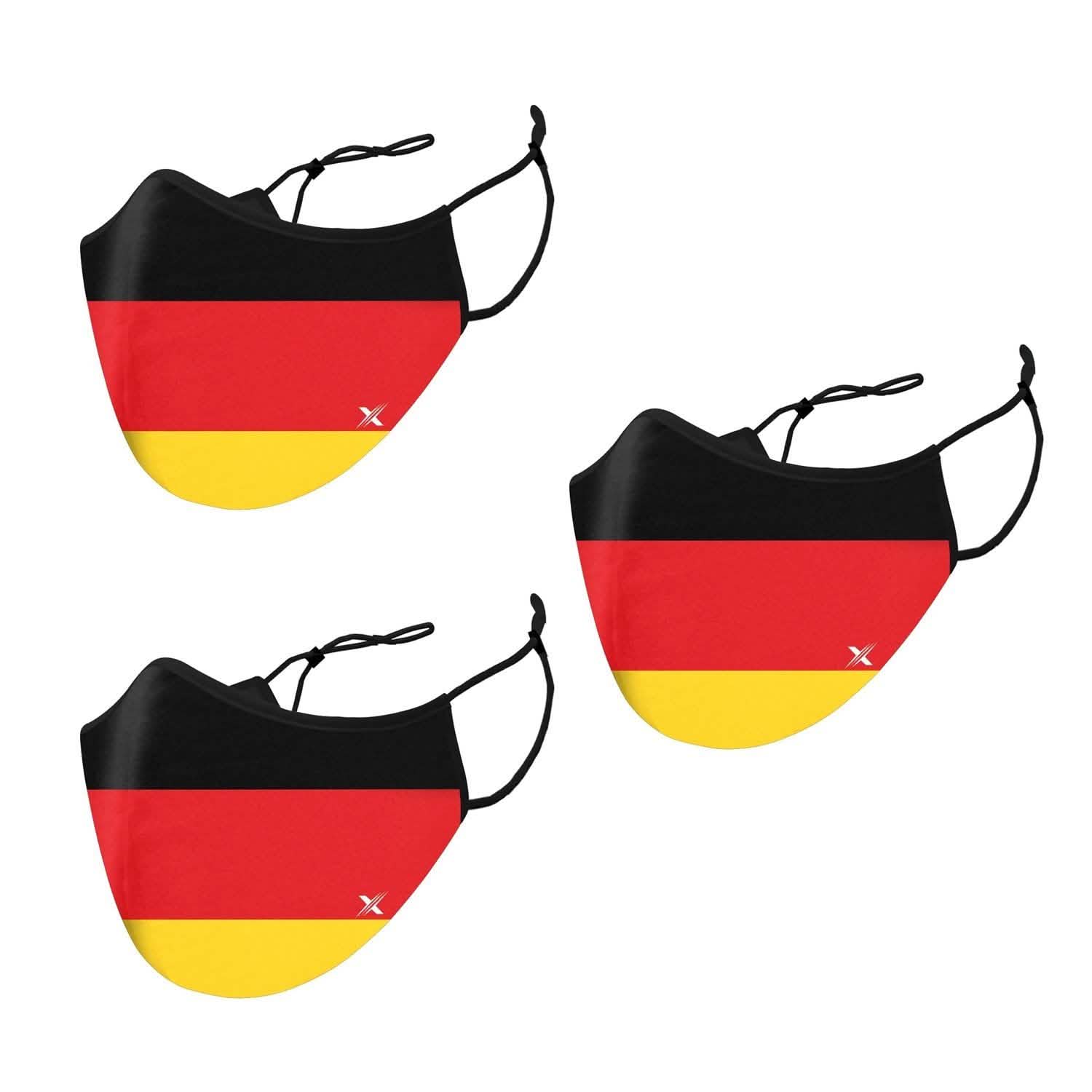 3-Pack: Germany Flag Double Layered Reusable Mask With Adjustable Loops DailySale