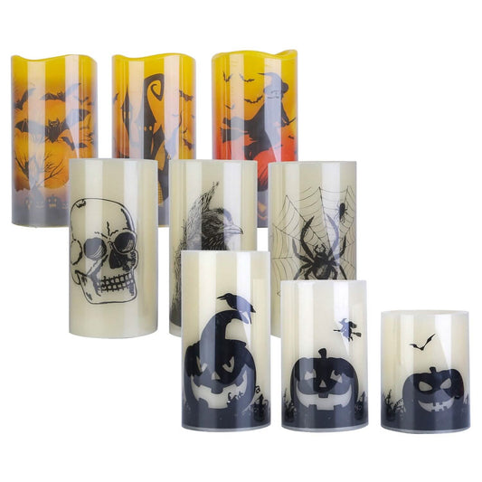 3-Pack: Halloween Battery Operated Flameless Candle Lamp with Timer Setting DailySale