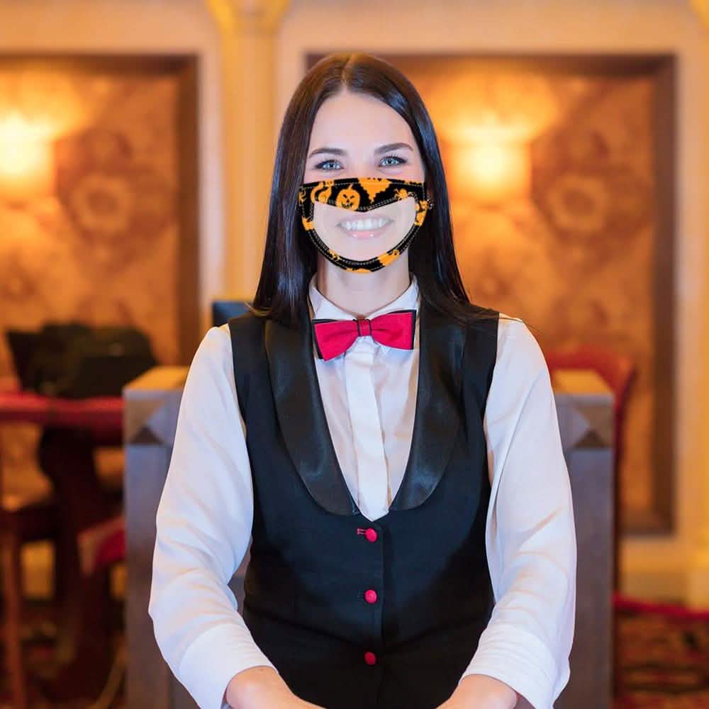 3-Pack: Halloween Edition Smile Communicator Clear Mouth Face Mask DailySale
