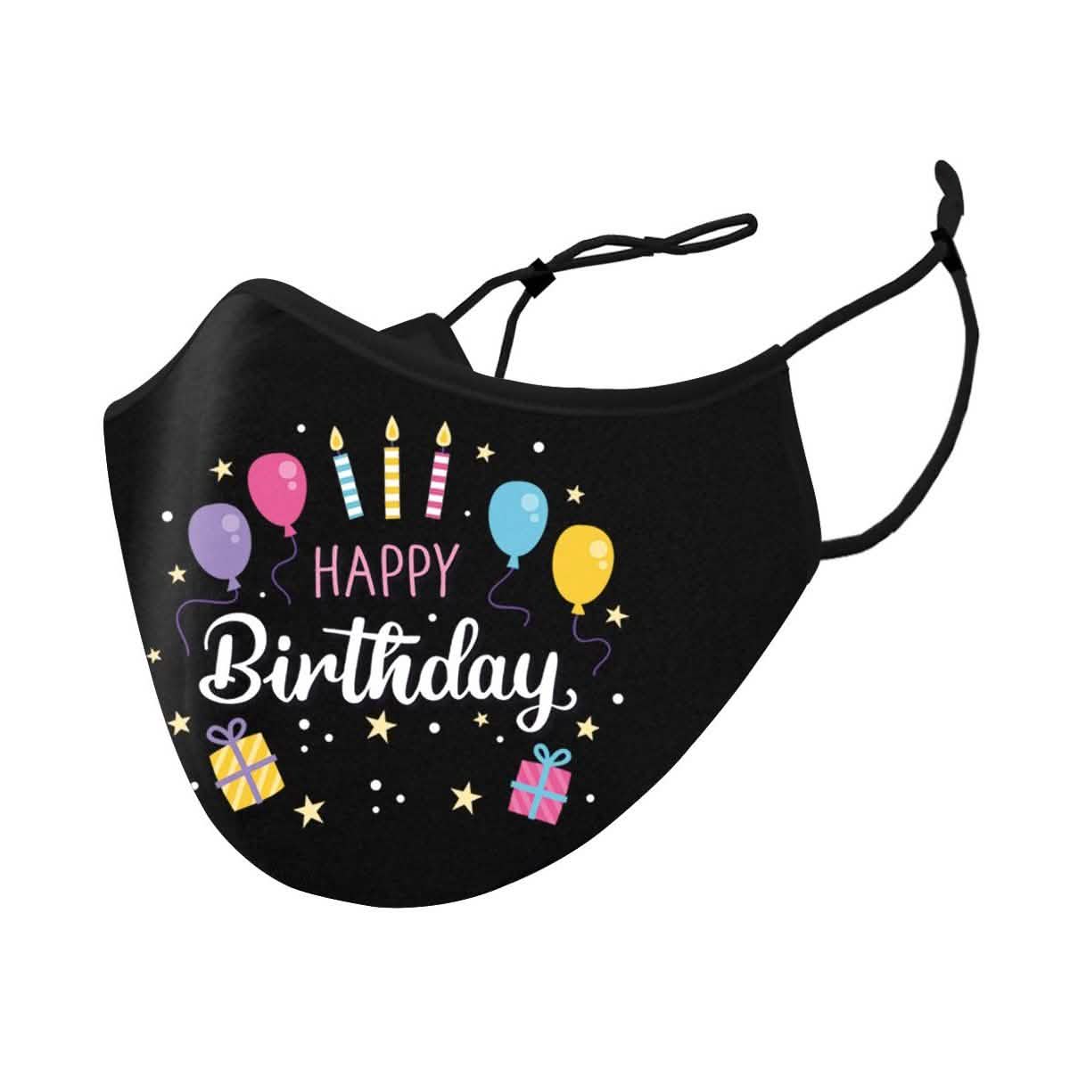 3-Pack: Happy Birthday Double Layered Reusable Face Mask With Adjustable Earloops DailySale