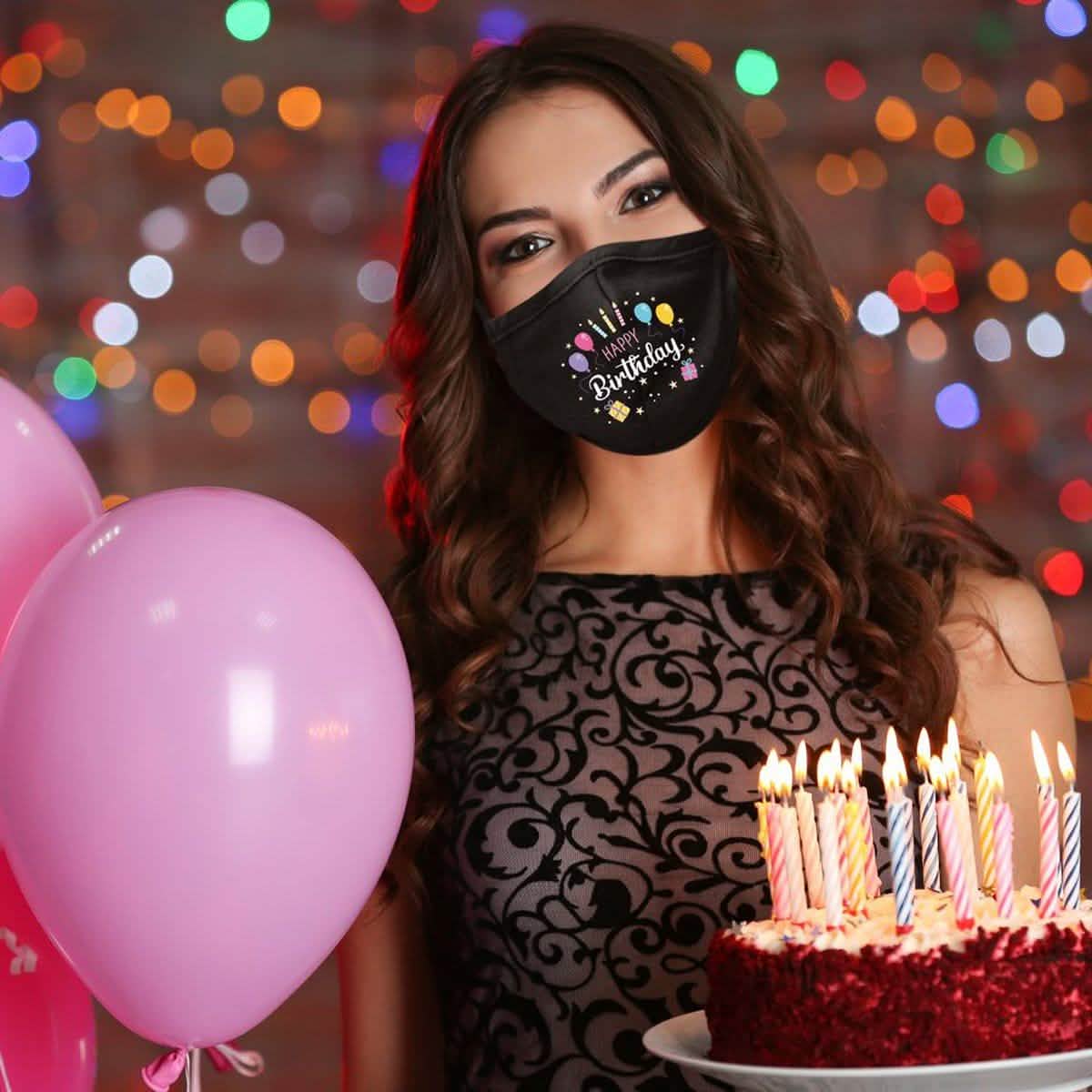 3-Pack: Happy Birthday Double Layered Reusable Face Mask With Adjustable Earloops DailySale