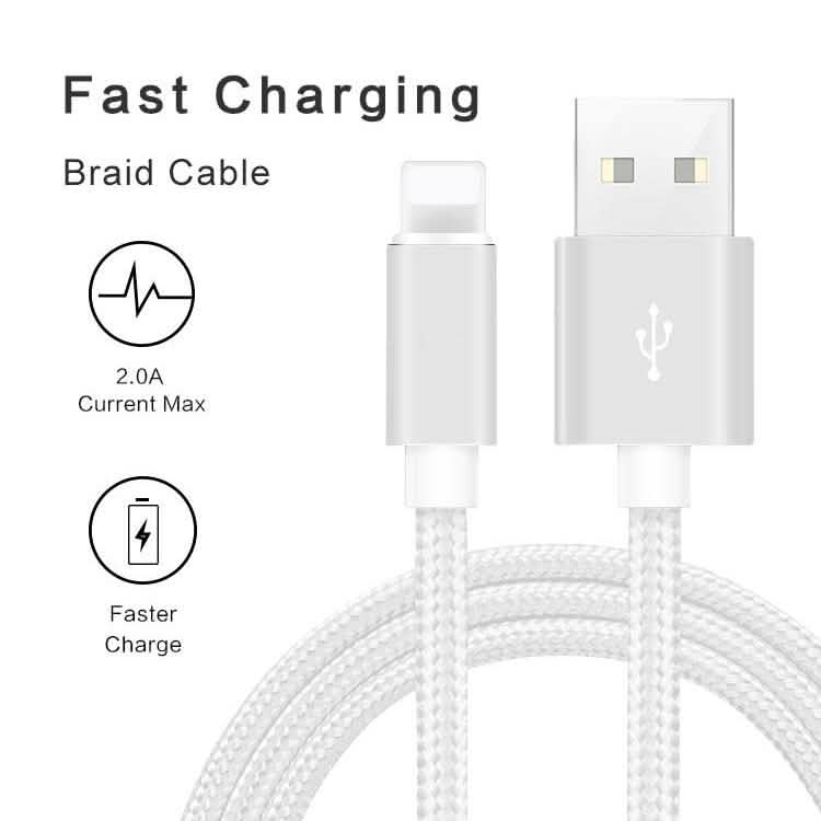 3-Pack: Heavy Duty Braided iPhone Lightning USB Cable - White DailySale