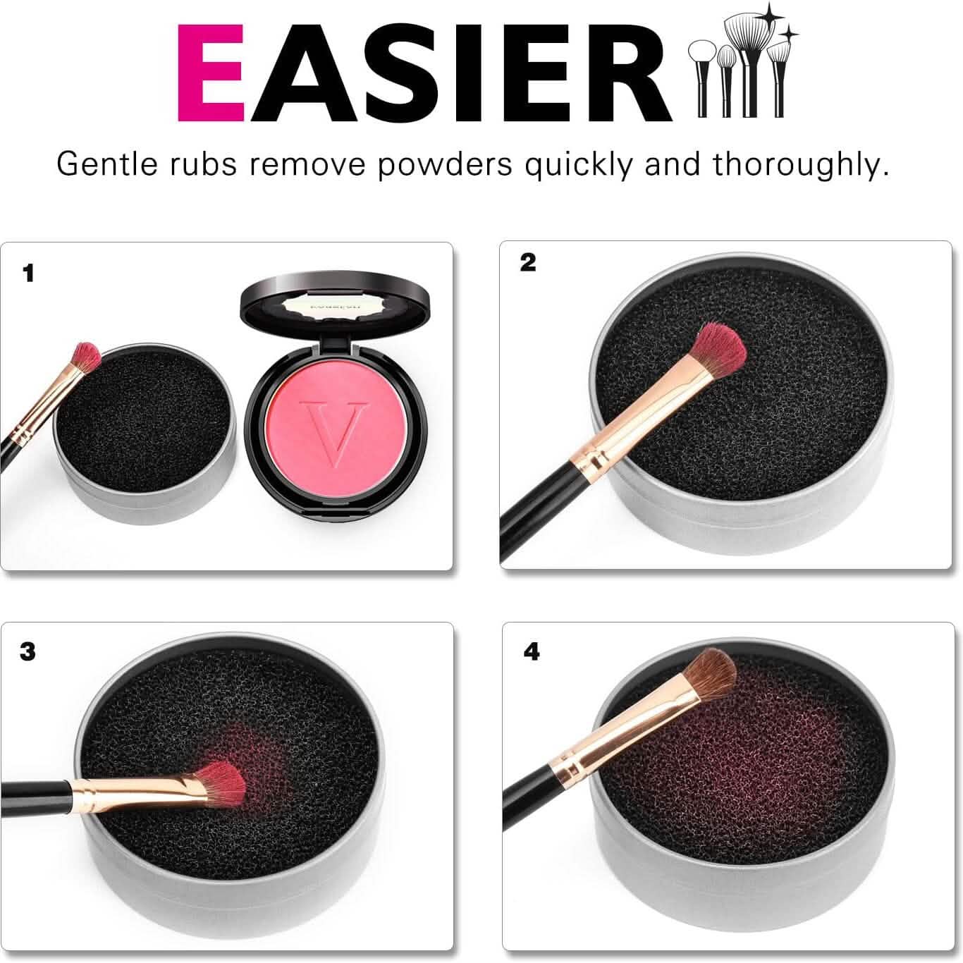3-Pack: Luxspire Makeup Brush Cleaner Quick Wash Sponge Remover Color DailySale