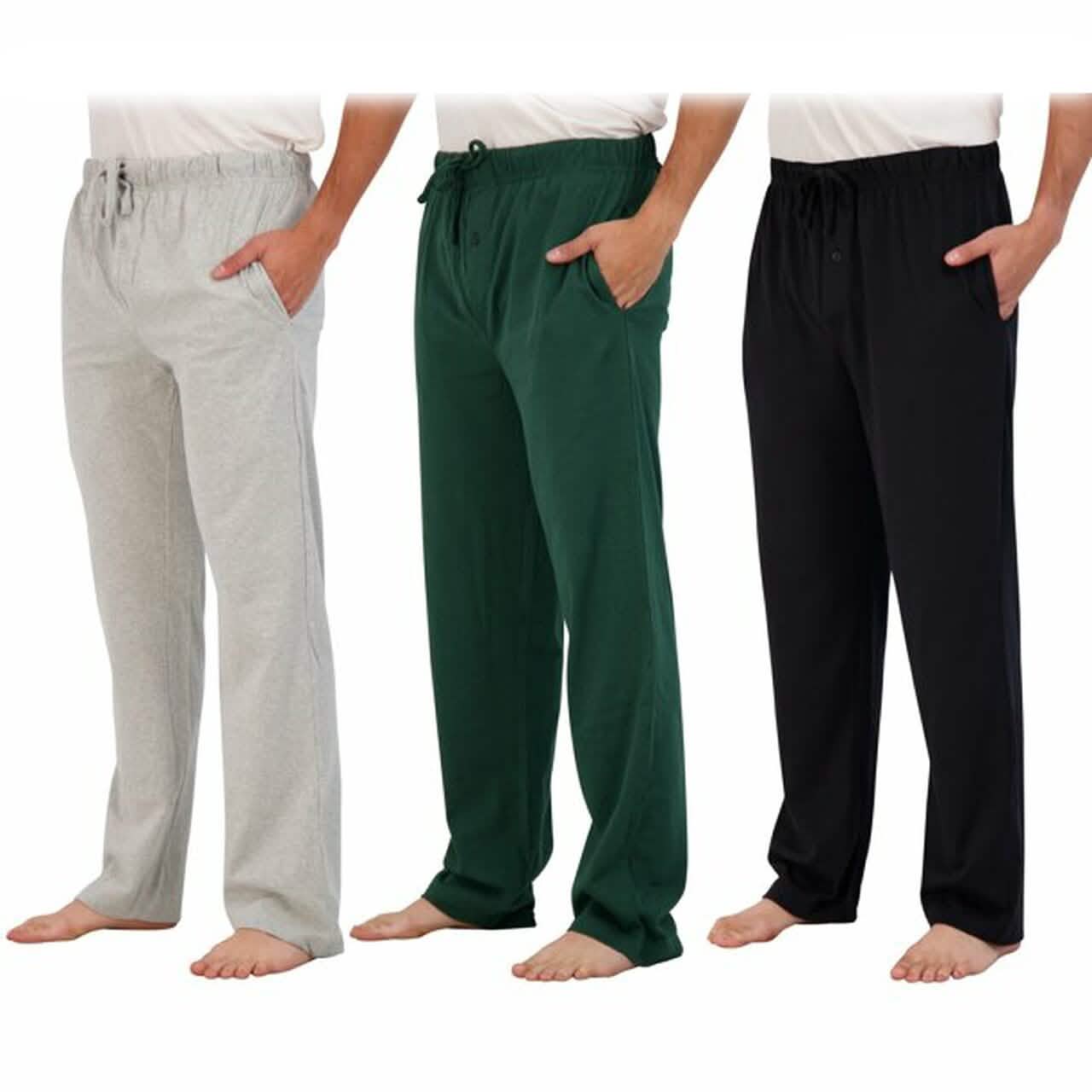 3-Pack: Men's Cotton Lounge Pajama Pants with Pockets DailySale