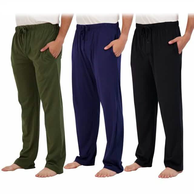 3-Pack: Men's Cotton Lounge Pajama Pants with Pockets DailySale
