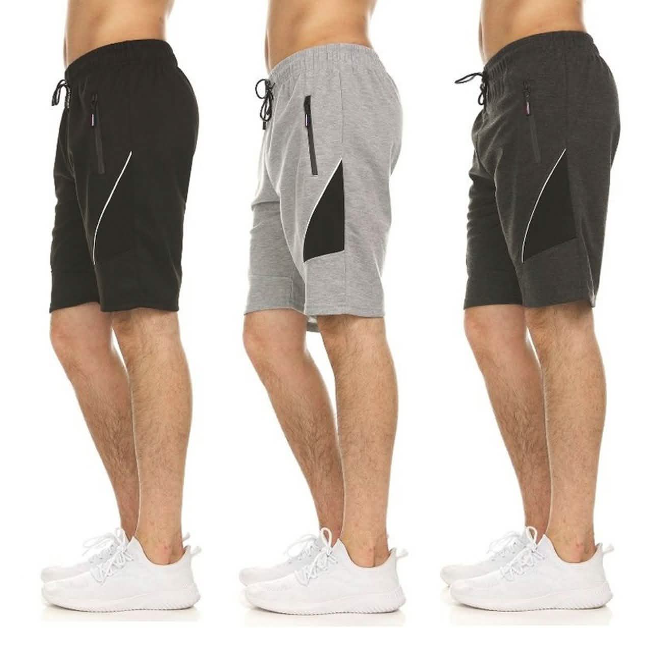 3-Pack: Men's French Terry Shorts with Zipper Pockets DailySale