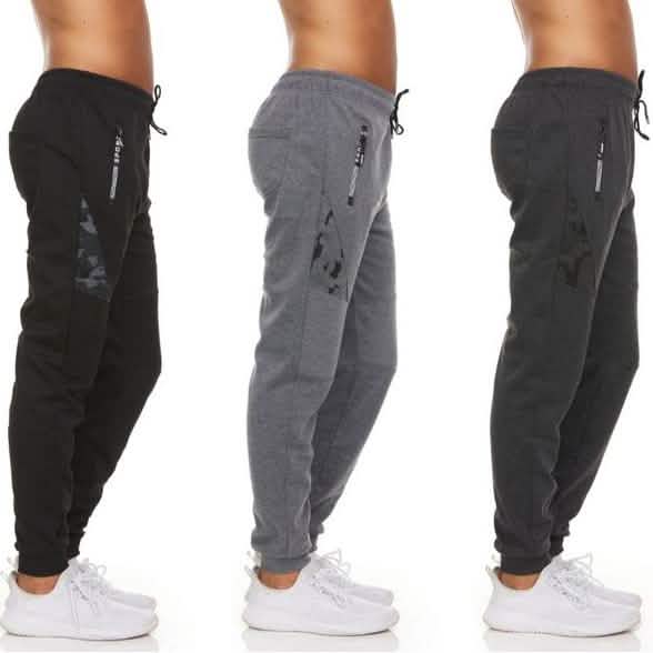 3-Pack: Men's Moisture-Wicking Jogger Pants with Zipper Pockets DailySale