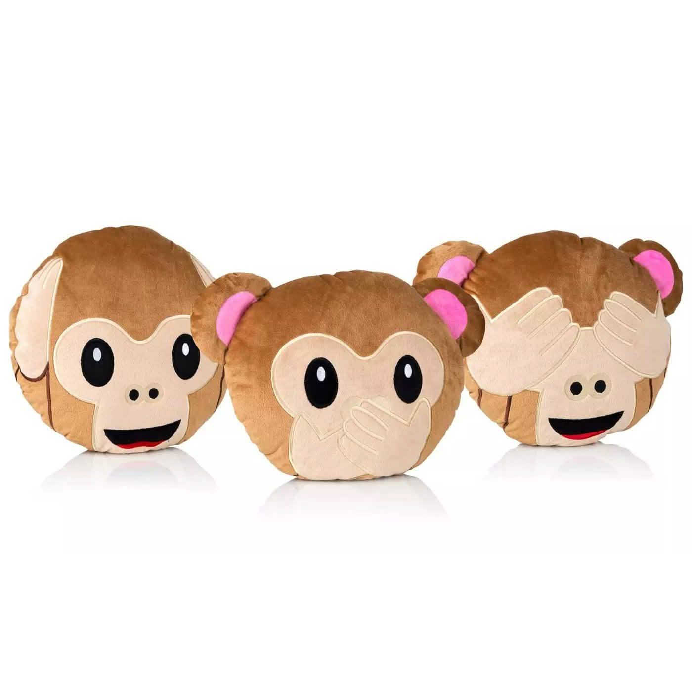 3-Pack: Monkey Emoji Pillows DailySale