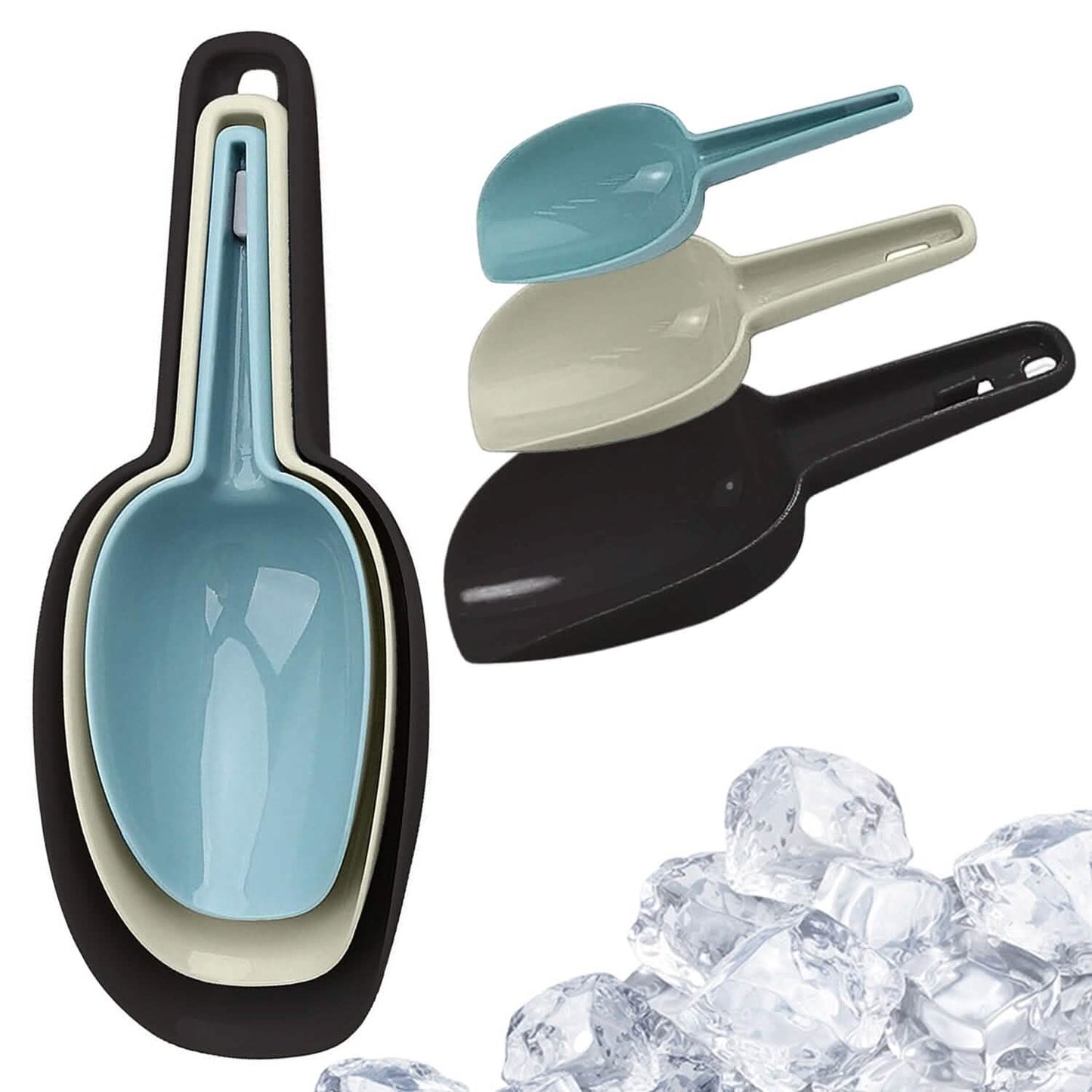 3-Pack: Multi-purpose Plastic Kitchen Bar Ice, Flour, Dry Fruits, Candy, PopCorn, Food, Coffee Scoop Set DailySale